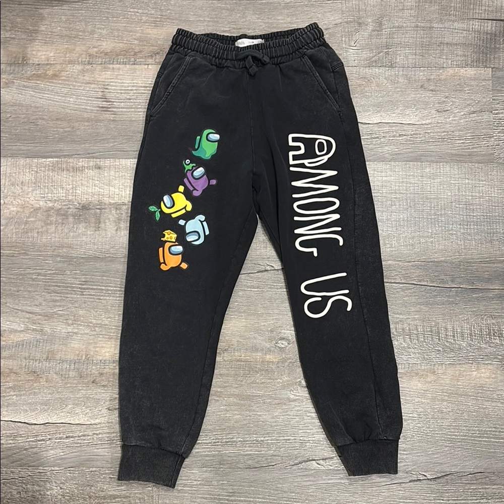 Zara Among Us Black Sweatpant Joggers Boys Size10 - Picture 1 of 7